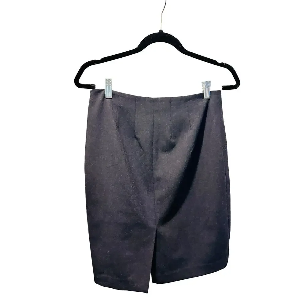 The Limited Pencil Skirt Size 0 Navy Blue Career Office Stretch Side Zip